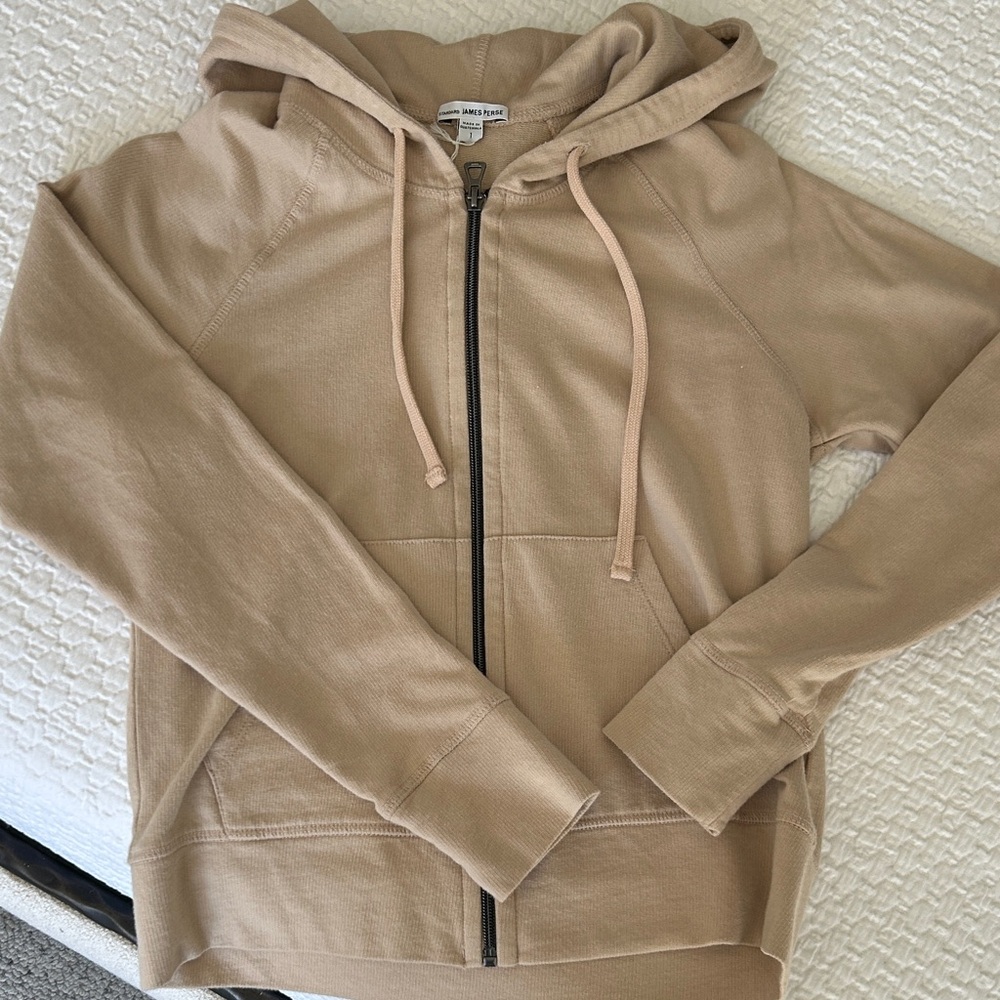 James Perse Sand Zip-Up Hoodie